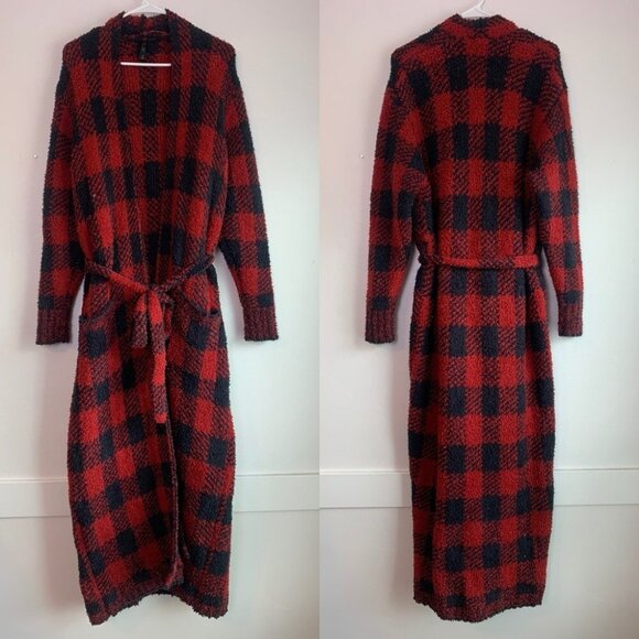 SKIMS Red and Black Plaid Robe - Picture 4 of 7